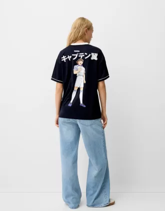 Camiseta deportiva Captain Tsubasa de manga corta Navy