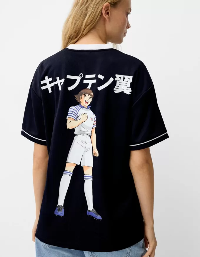Camiseta deportiva Captain Tsubasa de manga corta Navy
