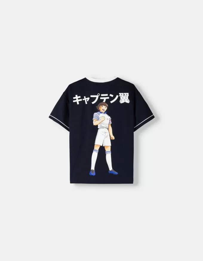 Camiseta deportiva Captain Tsubasa de manga corta Navy