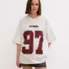 Camiseta estampada con cuello en V y manga corta Off white