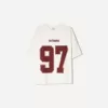 Camiseta estampada con cuello en V y manga corta Off white