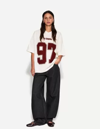 Camiseta estampada con cuello en V y manga corta Off white
