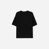 Camiseta estampada con cuello en V y manga corta Black