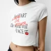 Camiseta estampada con manga corta raglán Cream