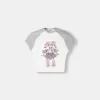 Camiseta estampada con manga corta raglán Off white
