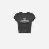 Camiseta estampada manga corta con fruncido Grey
