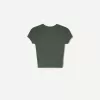 Camiseta estampada manga corta con fruncido Khaki