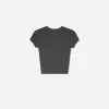 Camiseta estampada manga corta con fruncido Grey