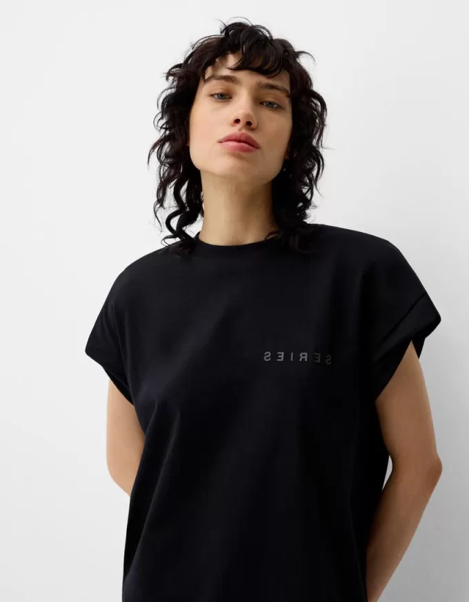 Camiseta estampada sin mangas Black