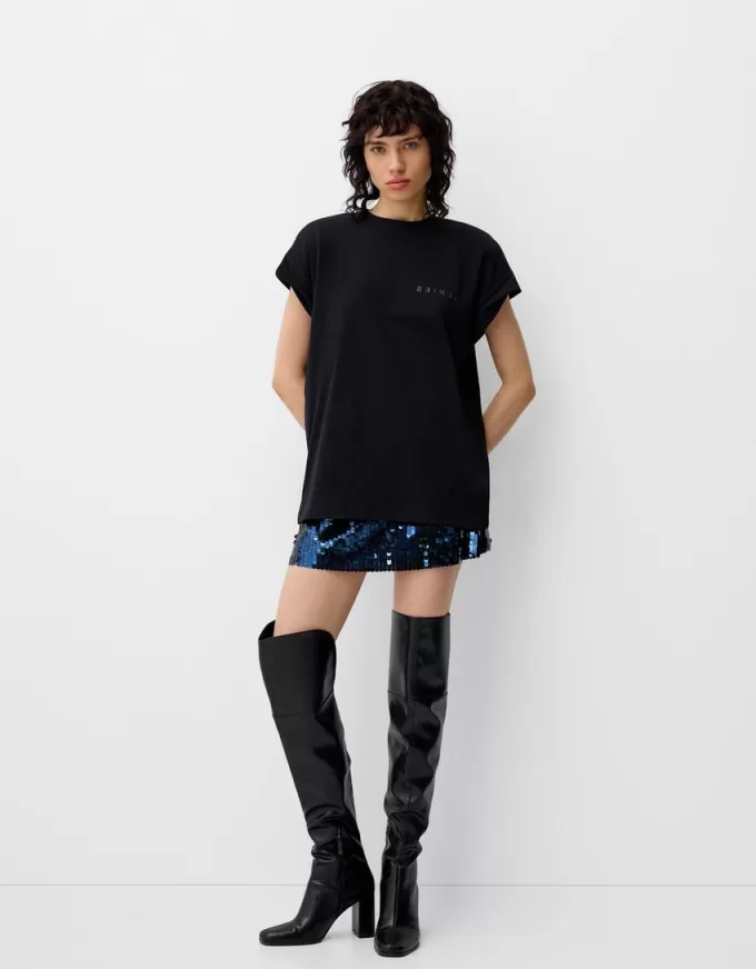 Camiseta estampada sin mangas Black