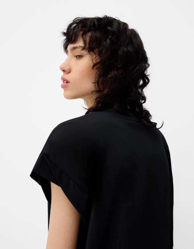 Camiseta estampada sin mangas Black