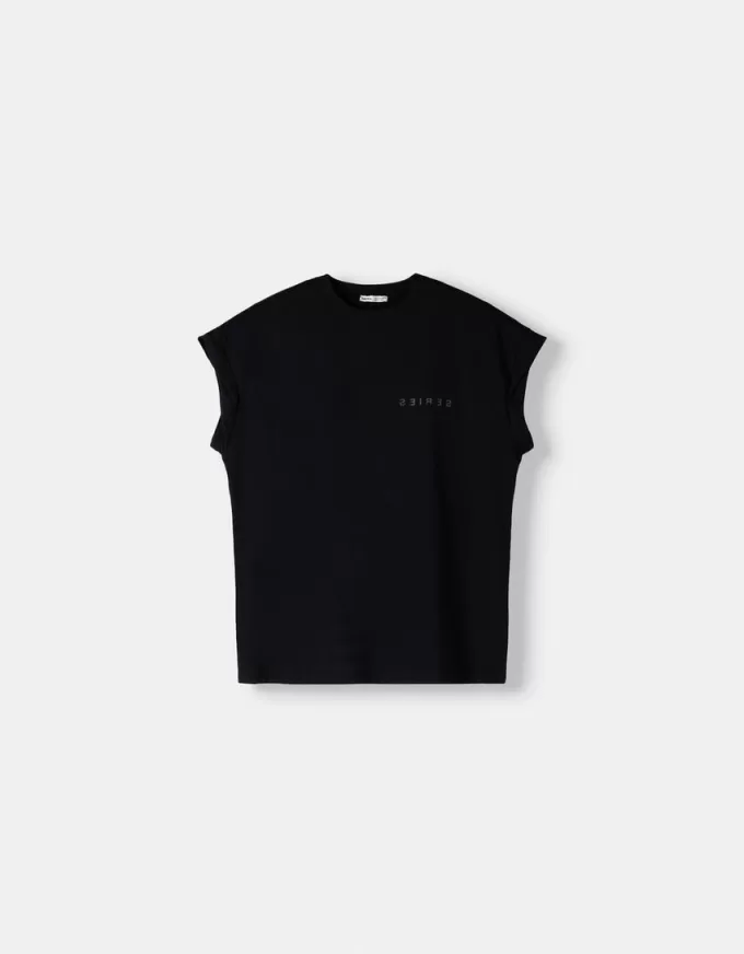 Camiseta estampada sin mangas Black