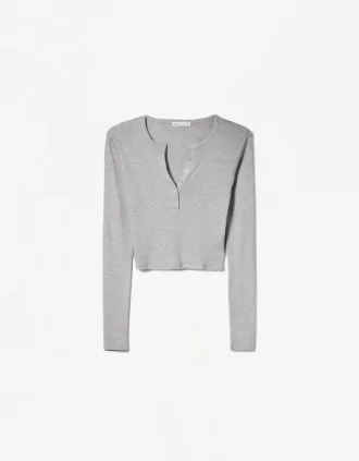 Camiseta henley de manga larga Grey