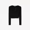 Camiseta henley de manga larga Black