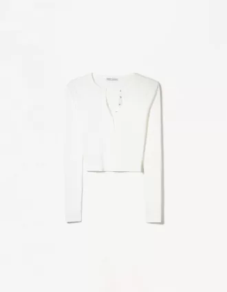 Camiseta henley de manga larga Off white