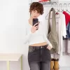 Camiseta henley de manga larga Off white Camiseta henley de manga larga Off white