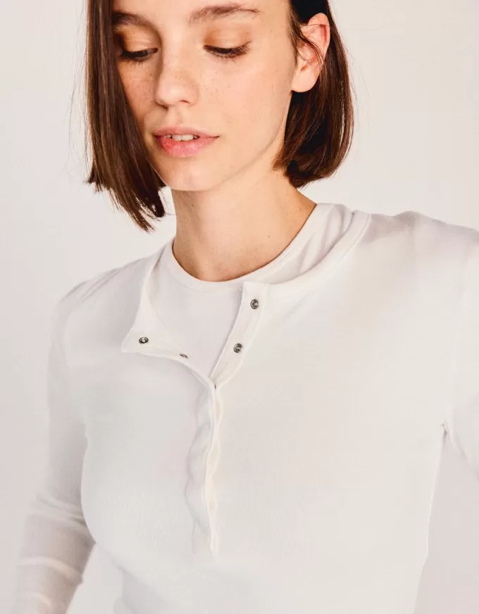 Camiseta henley de manga larga Off white