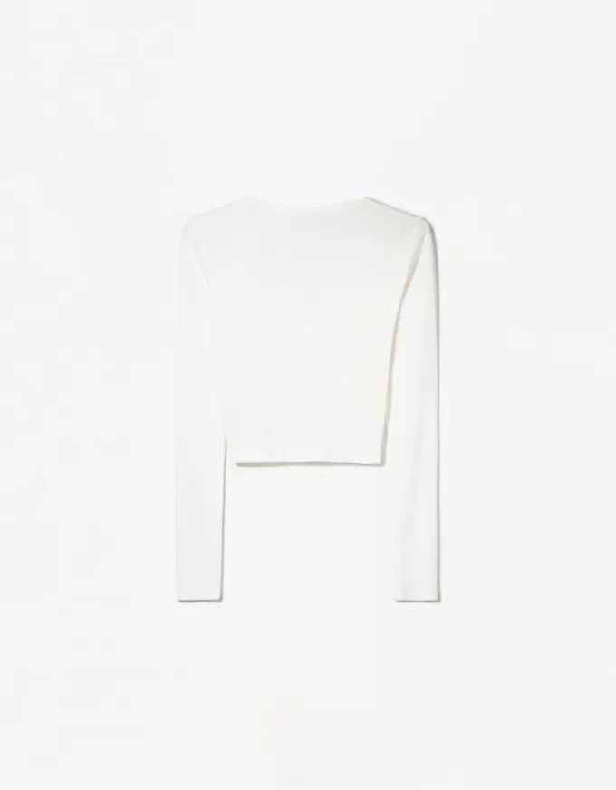 Camiseta henley de manga larga Off white Camiseta henley de manga larga Off white