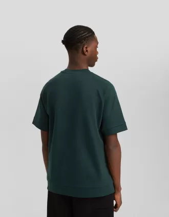 Camiseta interlock de manga corta y corte boxy Green