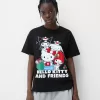 Camiseta manga corta Hello Kitty y sus amigos Black