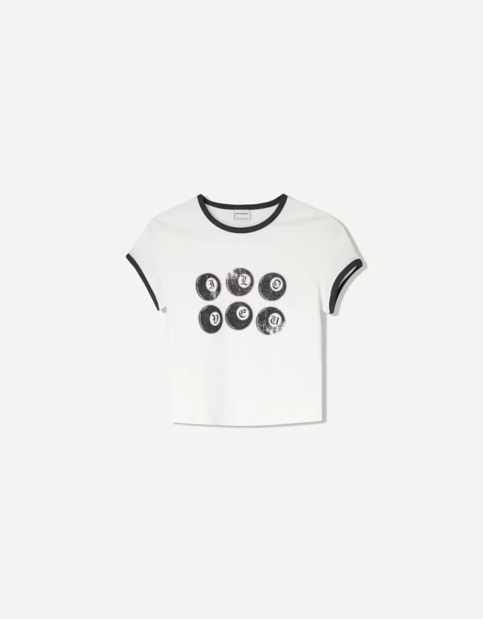 Camiseta manga corta con estampado White