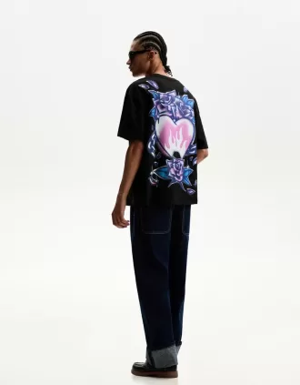 Camiseta manga corta con estampado Black