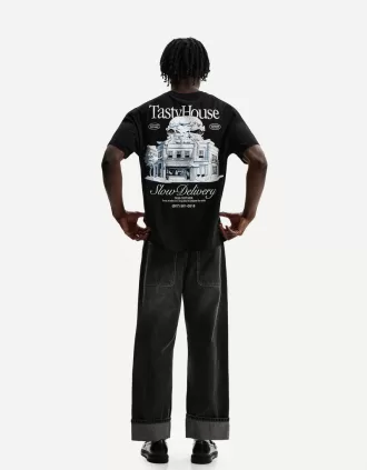 Camiseta manga corta con estampado Black