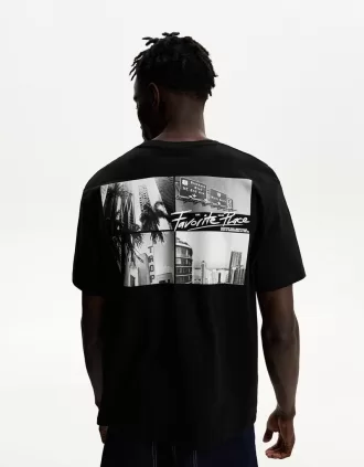 Camiseta manga corta con estampado Black