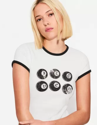 Camiseta manga corta con estampado White