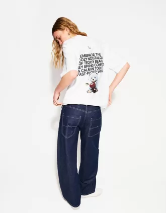 Camiseta manga corta con estampado White