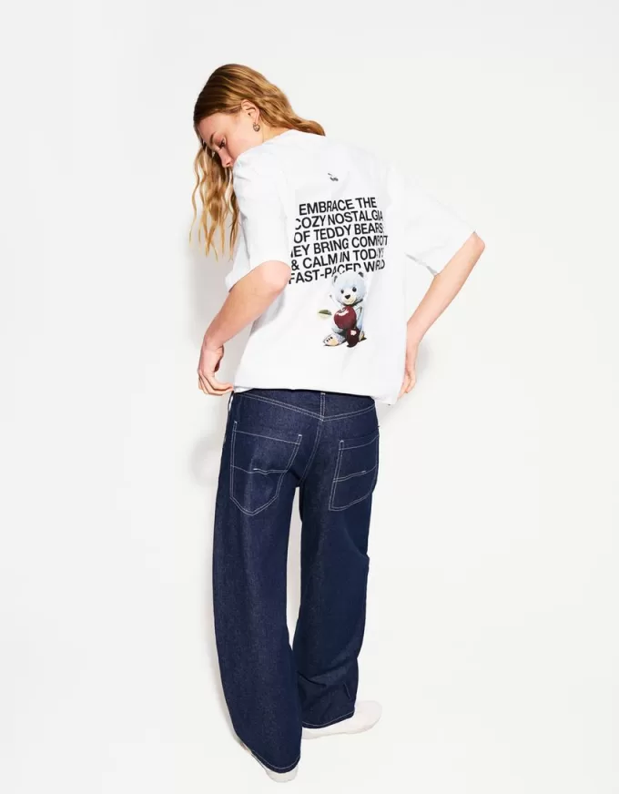 Camiseta manga corta con estampado White