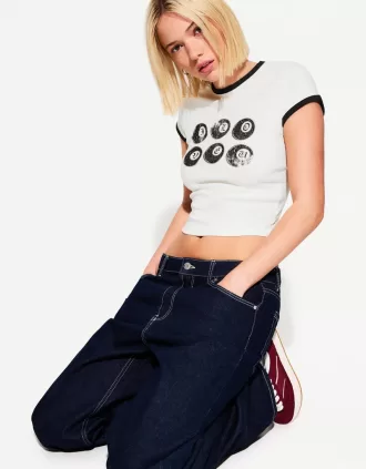 Camiseta manga corta con estampado White