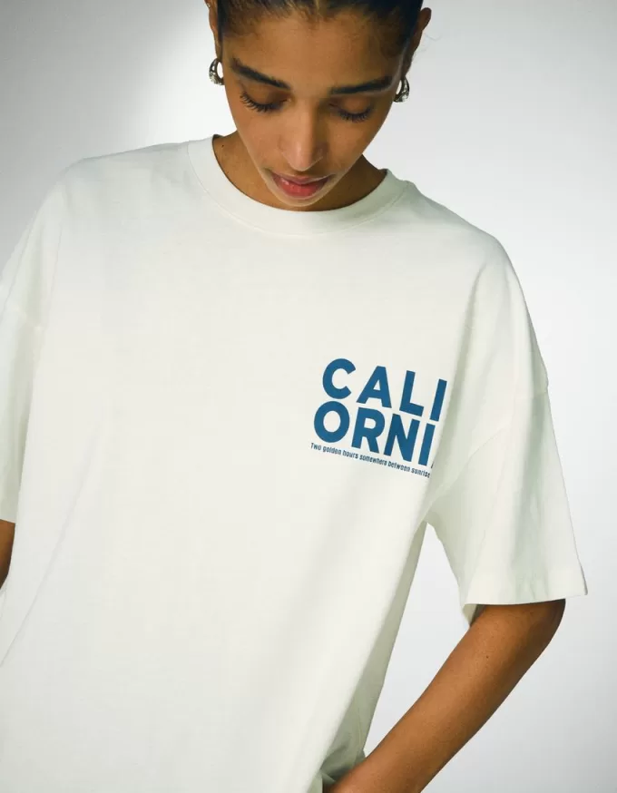 Camiseta manga corta con estampado White