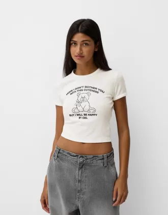 Camiseta manga corta con estampado Off white