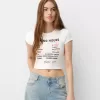 Camiseta manga corta con estampado Cream