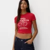 Camiseta manga corta con estampado Red