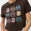 Camiseta manga corta con estampado Brown