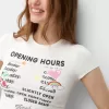 Camiseta manga corta con estampado Cream