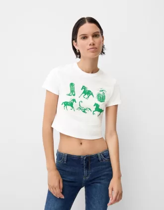 Camiseta manga corta con estampado Off white