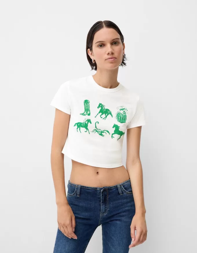 Camiseta manga corta con estampado Off white