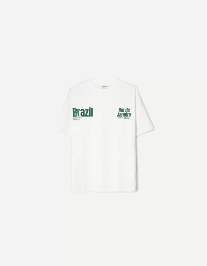 Camiseta manga corta con estampado White