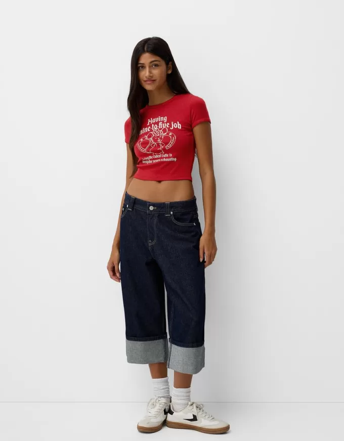 Camiseta manga corta con estampado Red