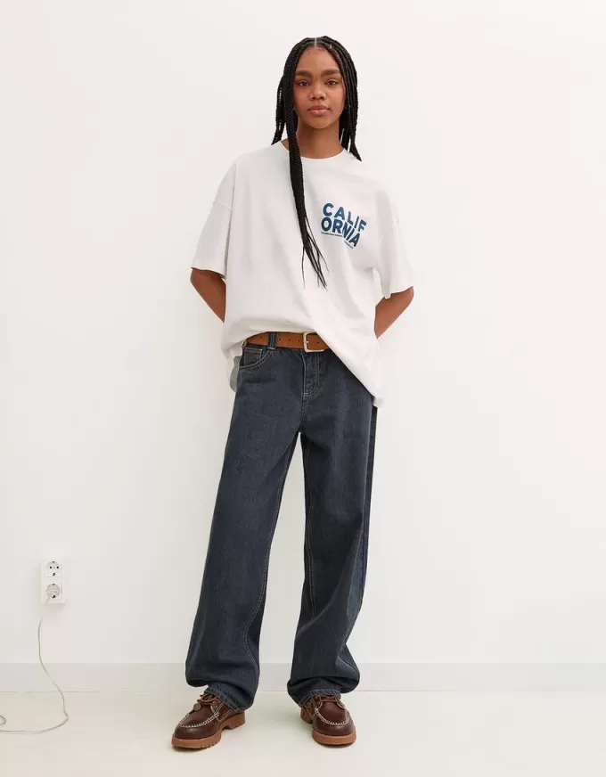 Camiseta manga corta con estampado White