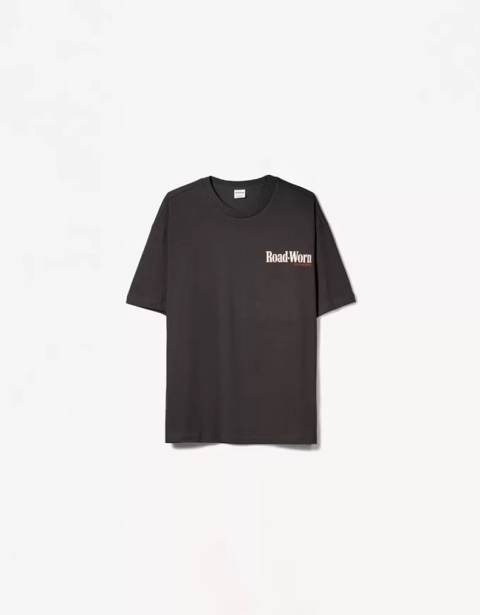Camiseta manga corta con estampado Grey