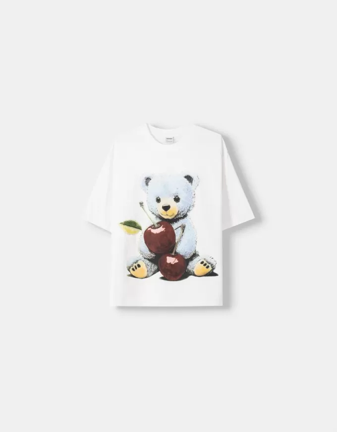 Camiseta manga corta con estampado White