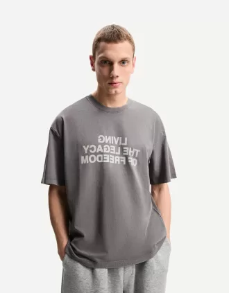 Camiseta manga corta con estampado Dark grey