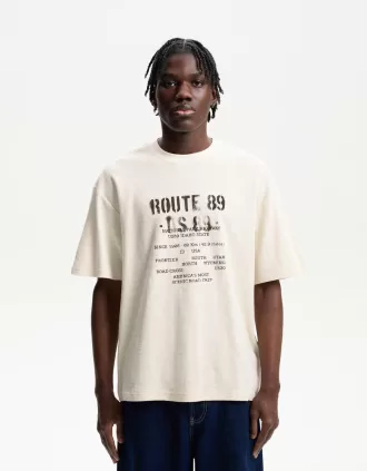 Camiseta manga corta con estampado Grey