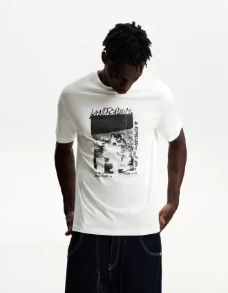 Camiseta manga corta con estampado White