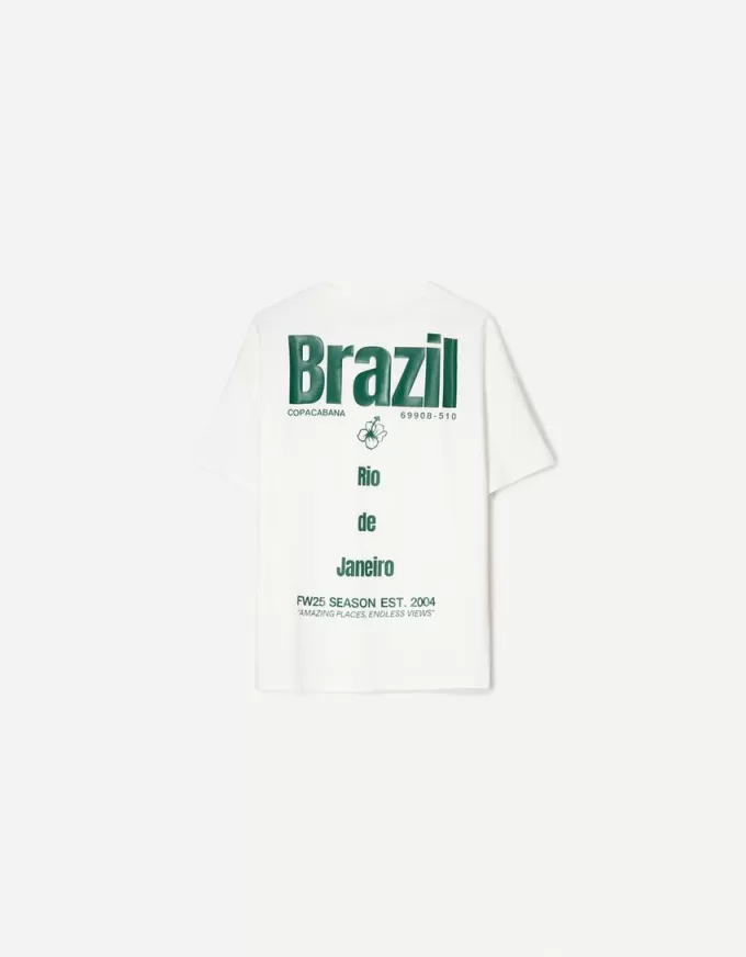Camiseta manga corta con estampado White
