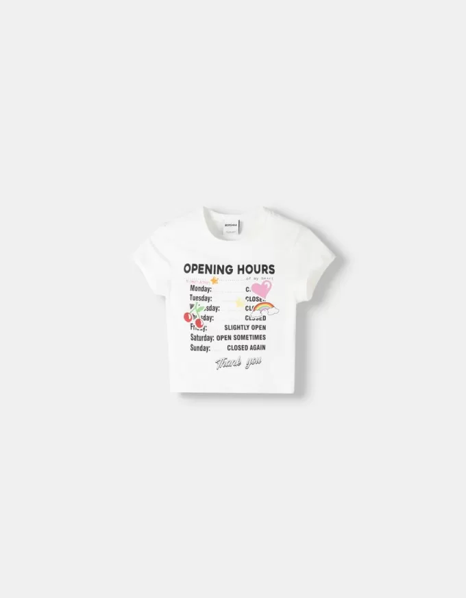 Camiseta manga corta con estampado Cream